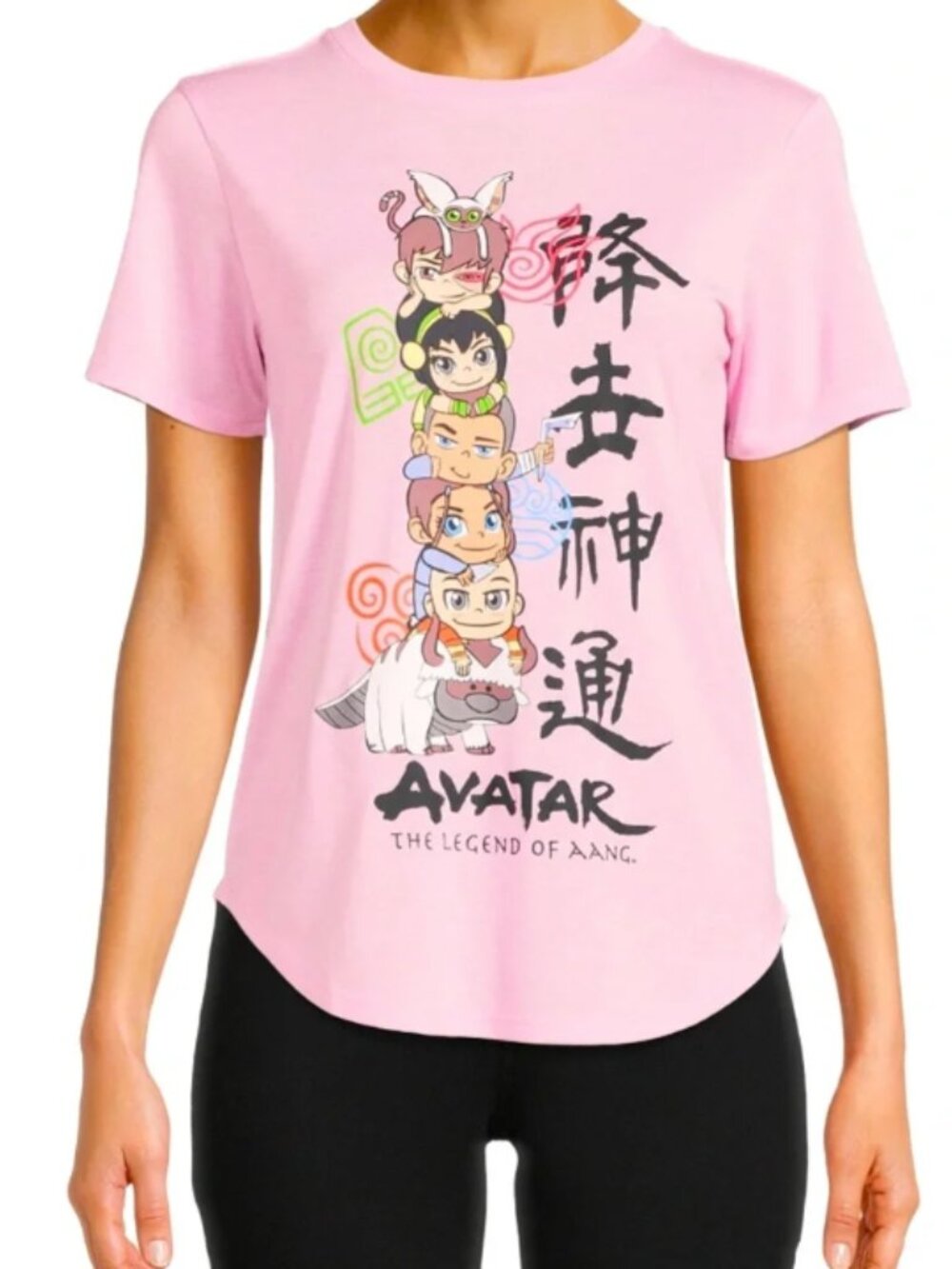 Nickelodeon Avatar the Last Airbender Pink Women’s Chibi Graphic T-Shirt L